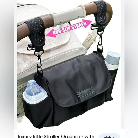 Luxury Little stroller organizer.  NWOT black nylon - Picture 5 of 11